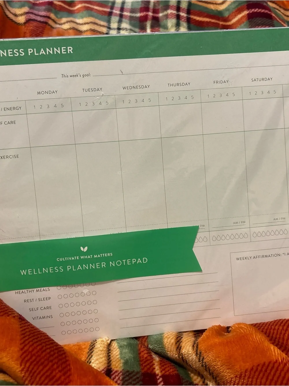 Cultivate What Matters - Brand New & Authentic Wellness Planner Notepad